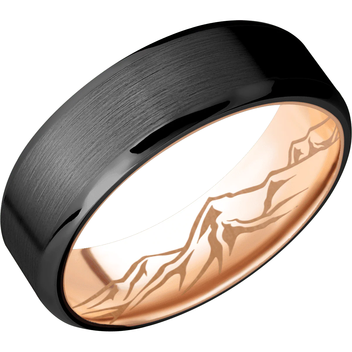 Zirconium + Satin , Polish Finish + 14K Rose Gold - Image 2