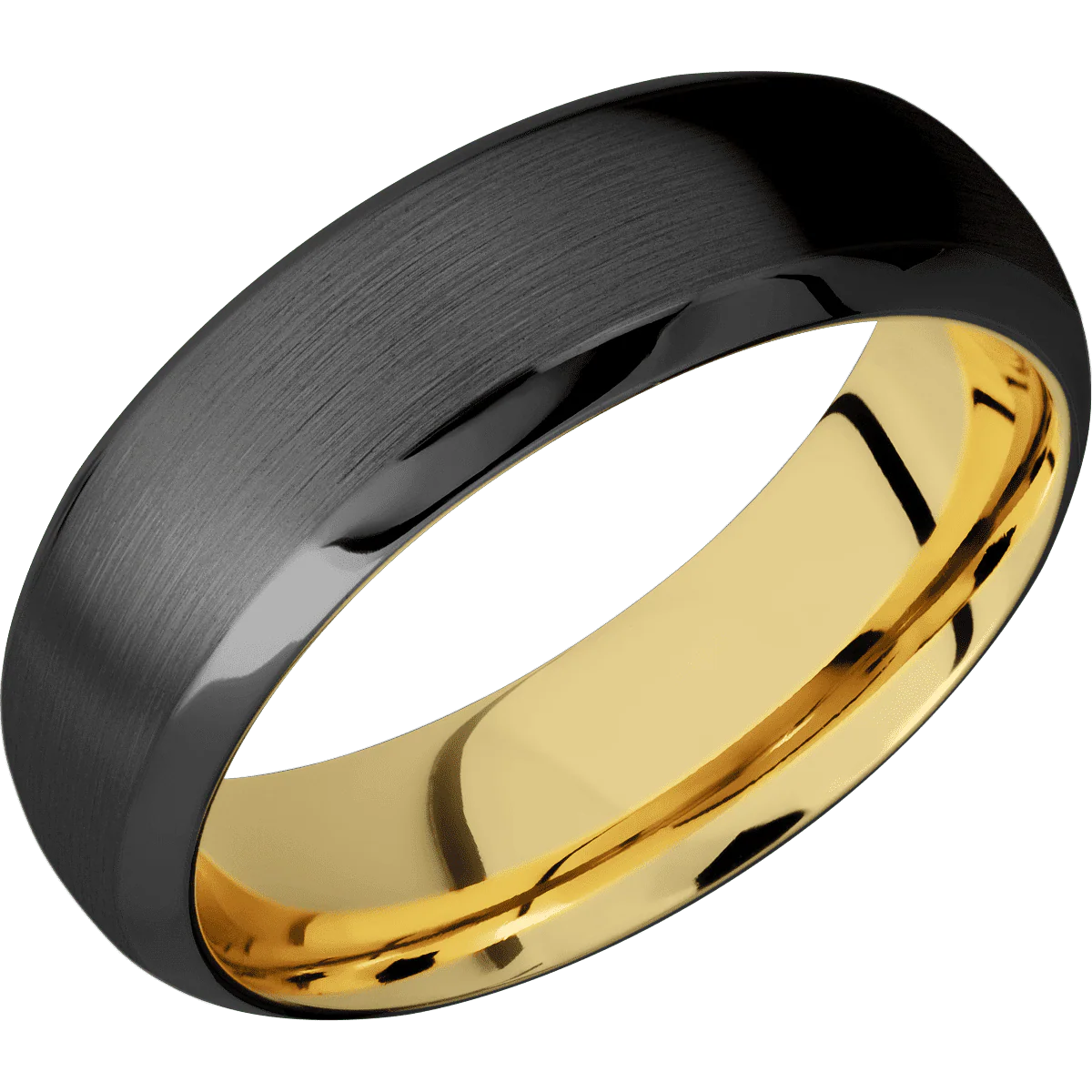 Zirconium + Satin , Polish Finish + 14K Yellow Gold - Image 2