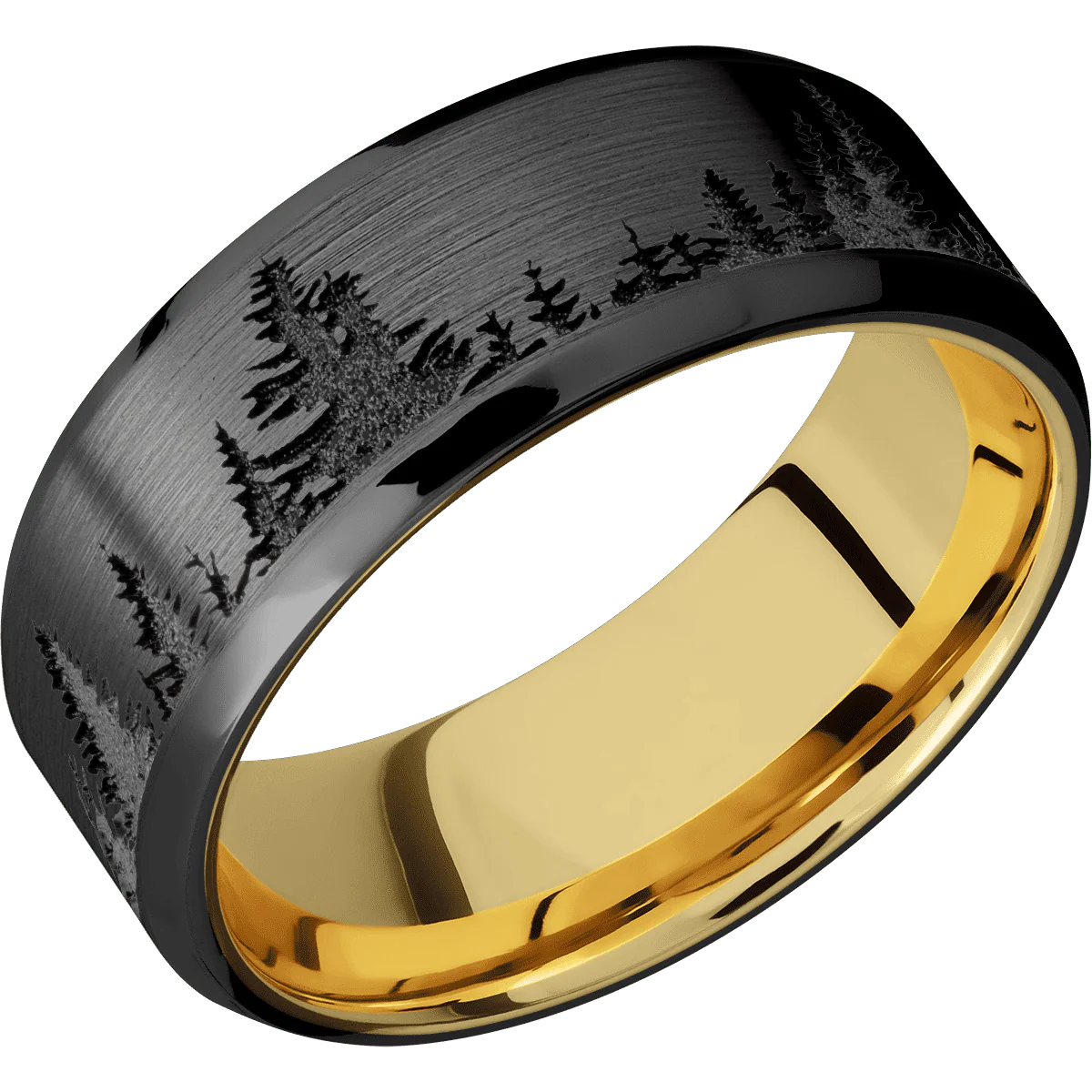 Zirconium + Satin , Polish Finish + 18K Yellow Gold - Image 2