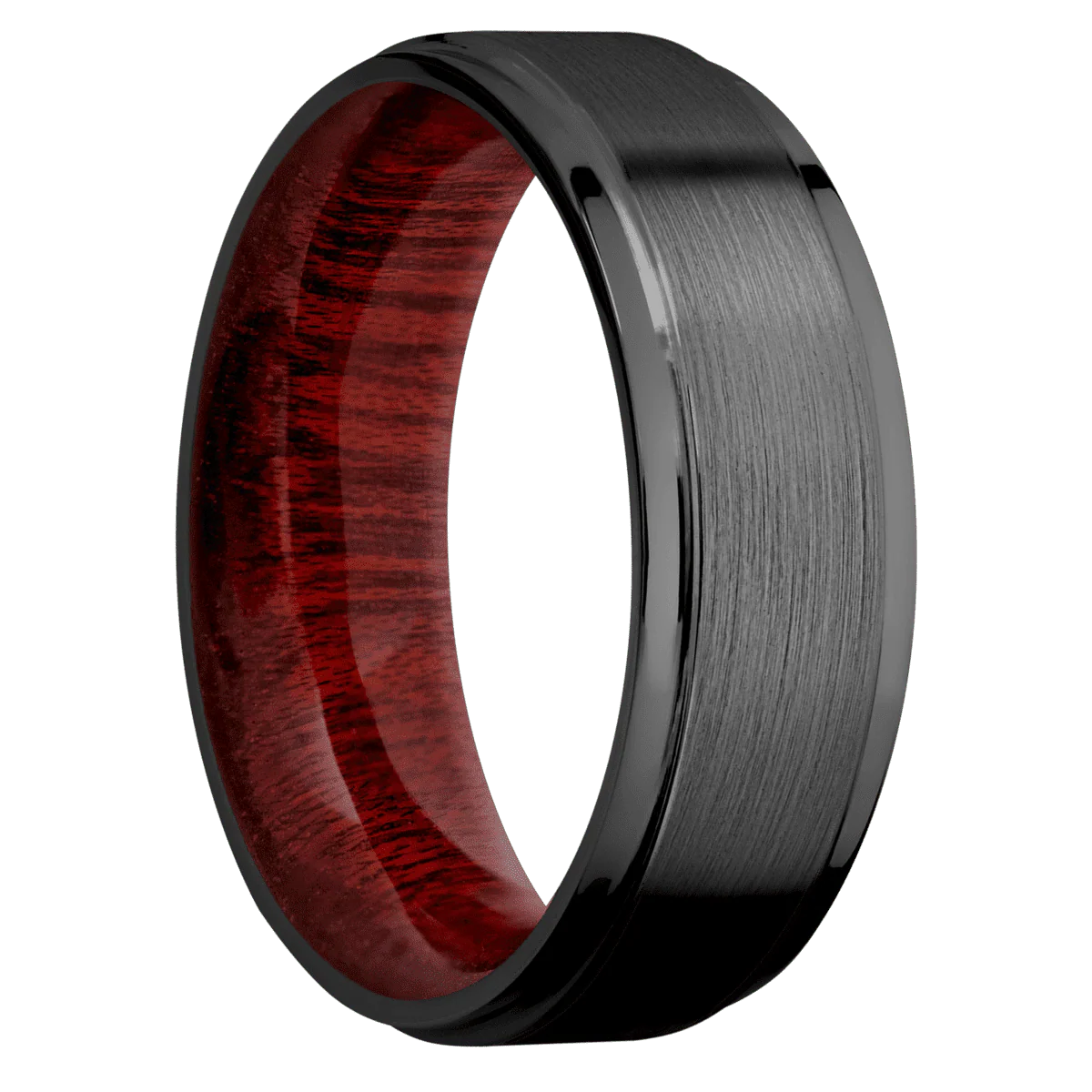 Zirconium + Satin , Polish Finish + Blood Wood