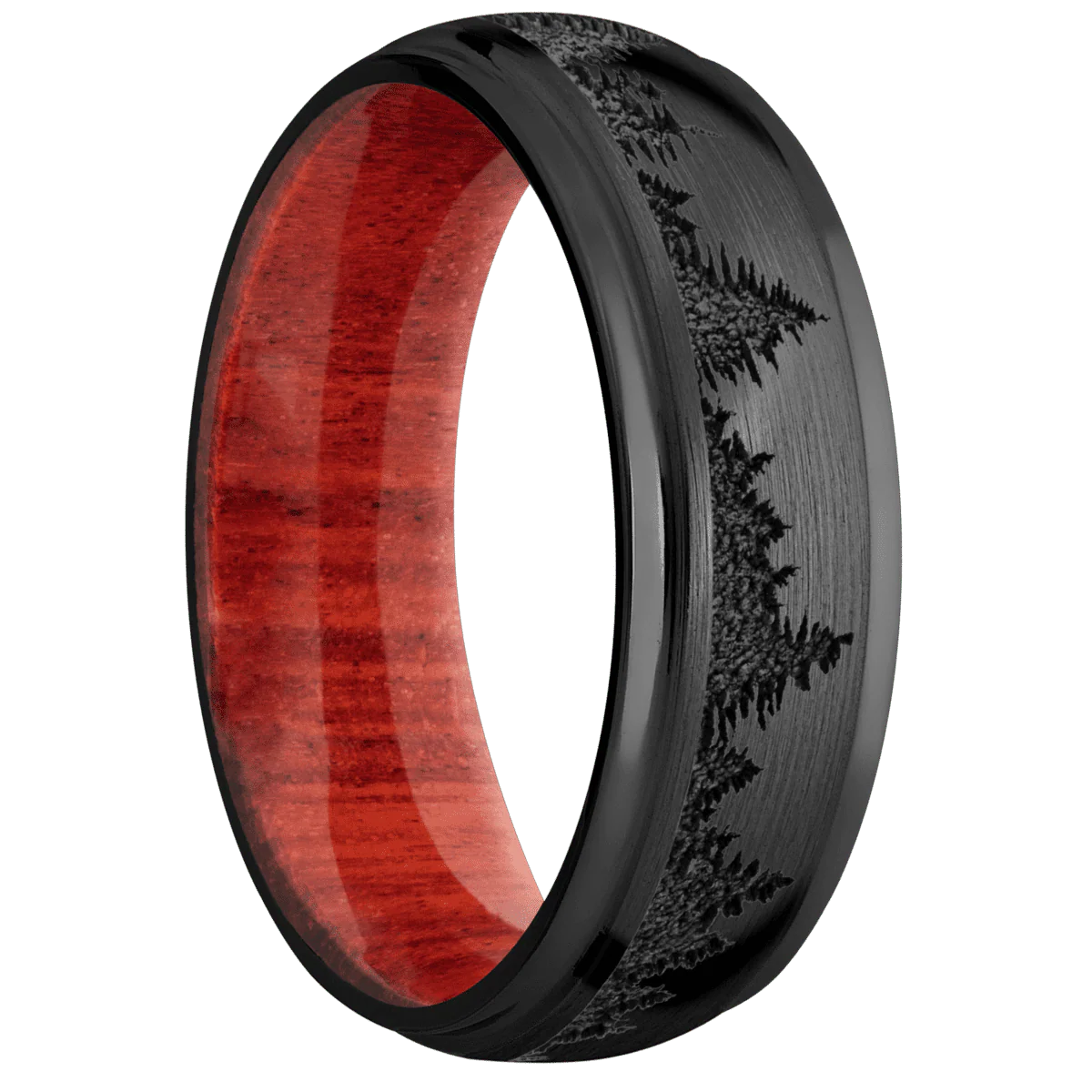 Zirconium + Satin , Polish Finish + Red Heart