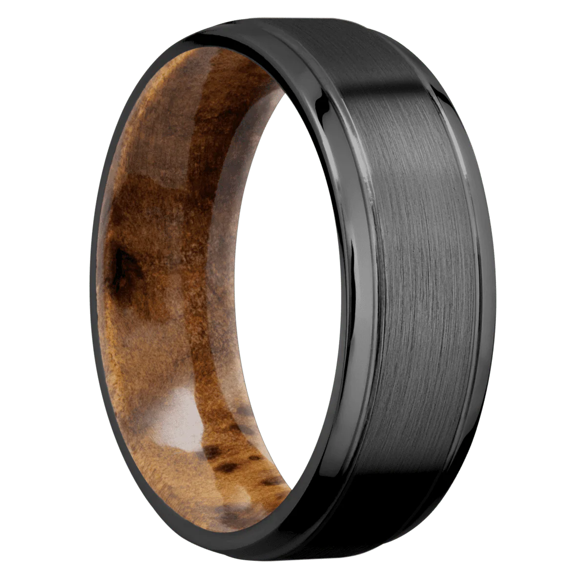 Zirconium + Satin , Polish Finish + Thuya Burl