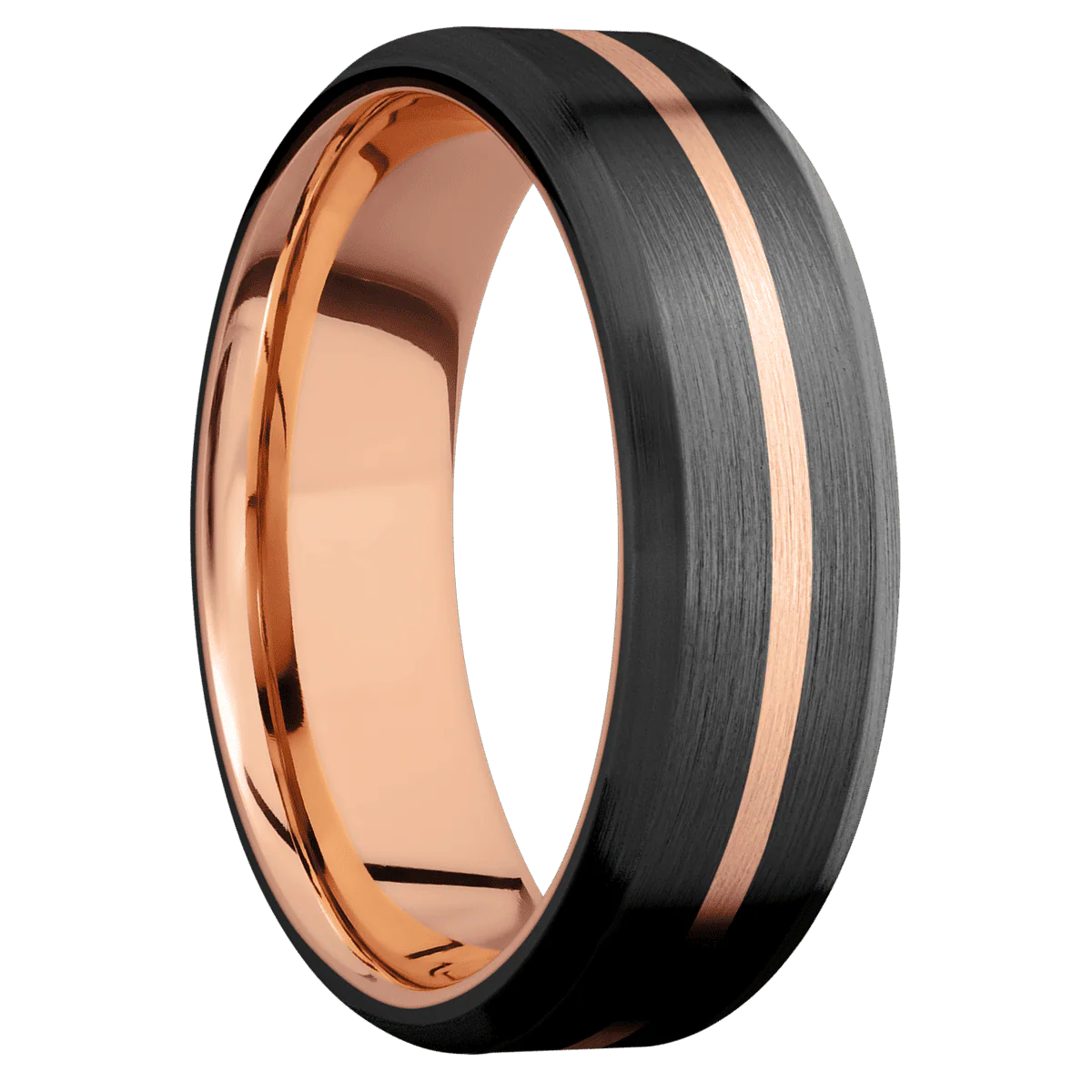 Zirconium + Satin , Satin Finish + 14K Rose Gold