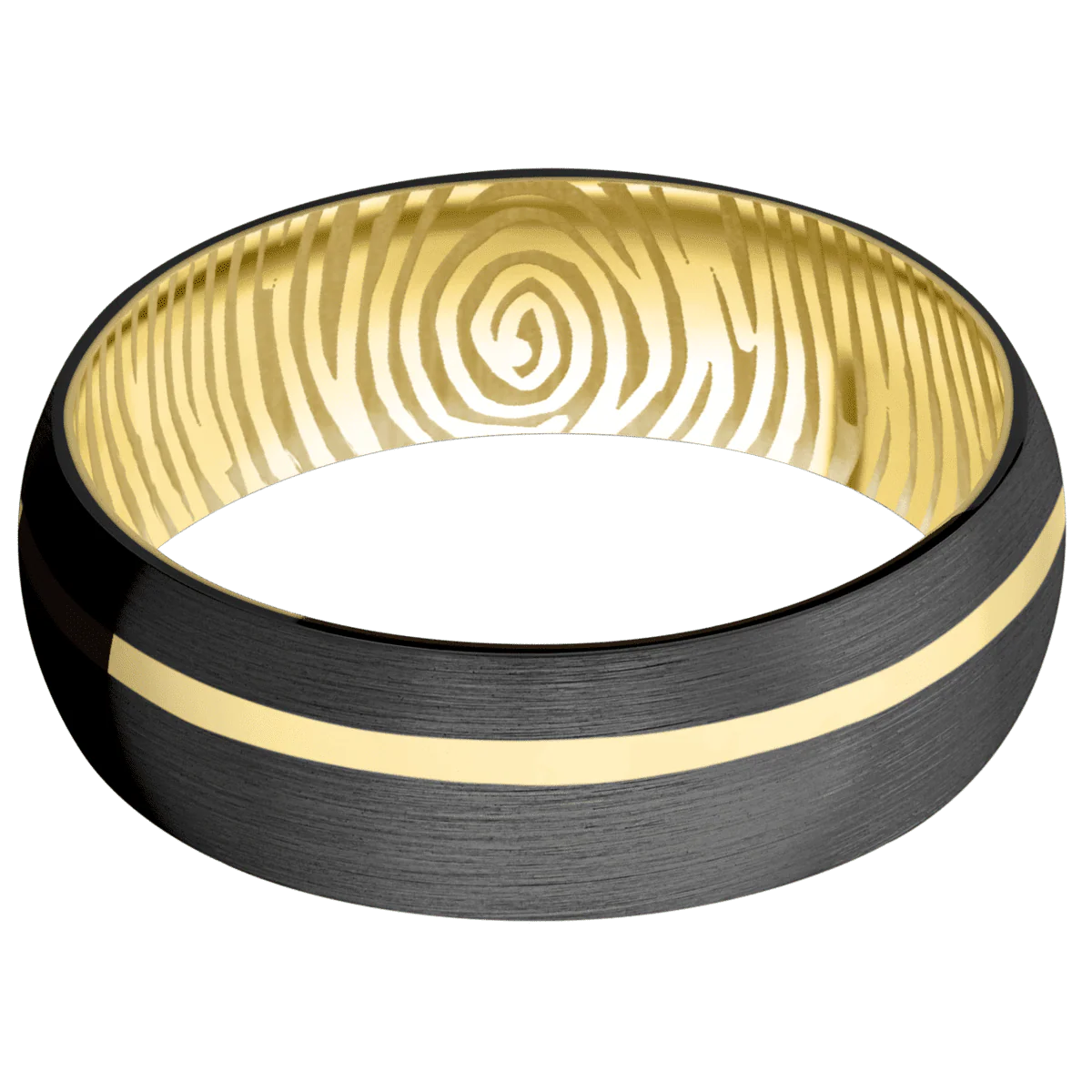 Zirconium + Satin , Satin Finish + 14K Yellow Gold - Image 3
