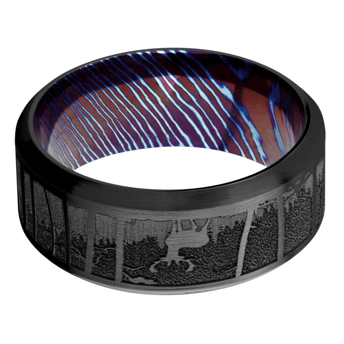 Zirconium + Satin , Satin Finish + Titanium Damascus - Image 3